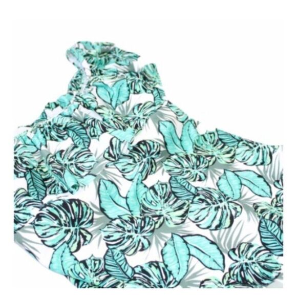 Cabana Del Sol Sz M All A-Flutter 1-piece women's green and white Swimsuit - Picture 5 of 9